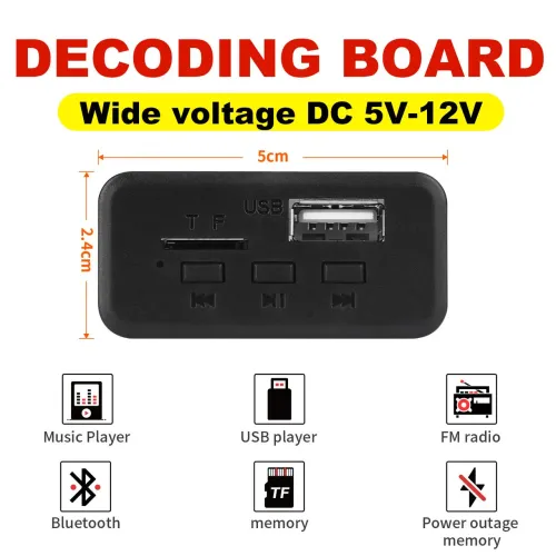 Mini Placa MP3 Bluetooth 5-12V *Entrego Aceito Cartão