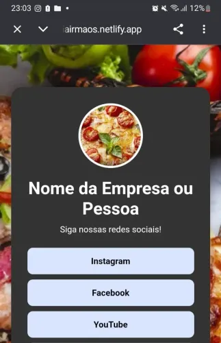 Sites na bio/link na bio