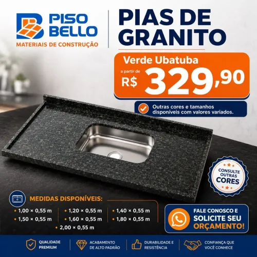 Pia Granito verde Ubatuba 1.20x55 preço Imperdível !
