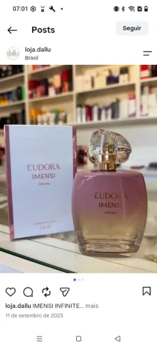 PERFUME FEMININO IMENSI INFINITE EUDORA 100ML