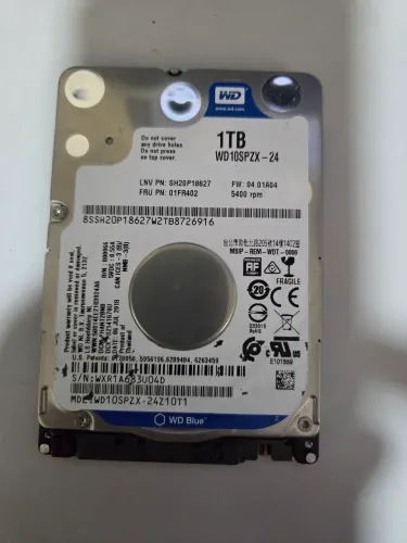 HD WD Blue 2,5 Notebook1TB Usado 100% Saudável