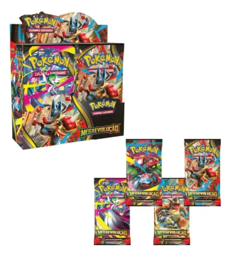 Box de Cartas Pokémon Mega Evolução TCG com 36 Boosters em Português - Lacrado