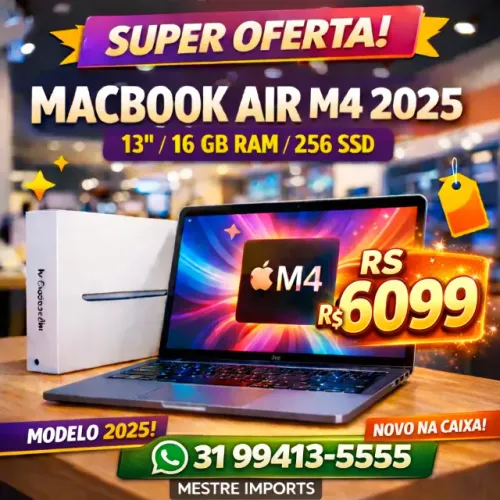 MacBook Air M4 13POL, 16RAM, 246 SSD - SUPER PROMOÇÃO!!!