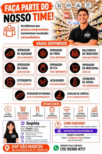 Vagas para Valinhos