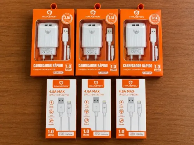 Kit carregador e Cabos para Iphone