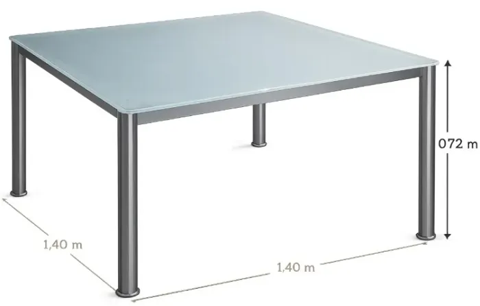 Mesa quadra 1,40x1,40 pés de ferro cromado, tenho 2 unidades