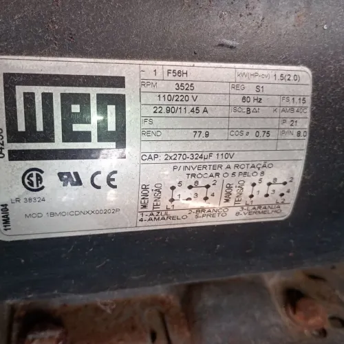 Motor Weg 1,5 vc 110/220v