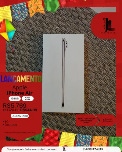 IPHONE AIR, 256GB, CHIP ESIM, LACRADO, EXCLUSIVO!