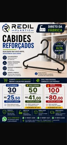 Lote de Cabides de Plástico - Novos | Ótimo Preço?