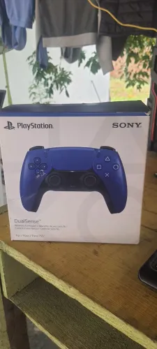 Controle ps5 azul marinho na caixa nota fiscal