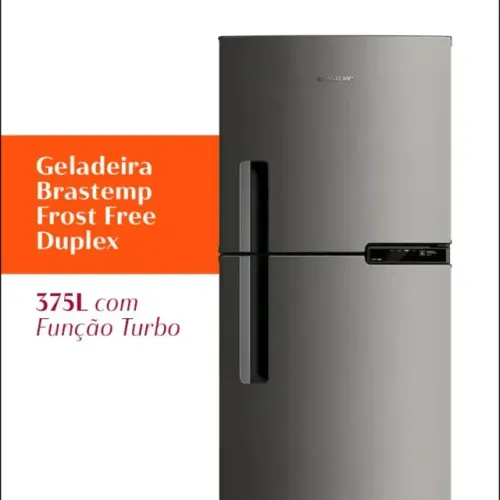 Refrigerador Brastemp Frost Free 375 litros Duplex Inox BRM44HK