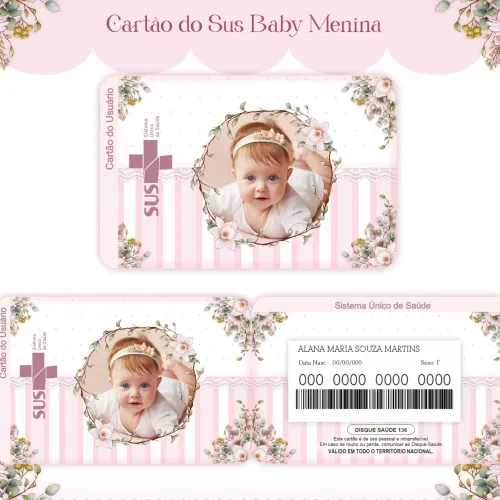Cartão SUS personalizado plastificado
