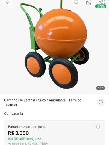 Carrinho laranjinha