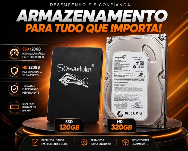 SSD 120GB + HD Seagate 320GB | Funcionando | Ótimo Estado