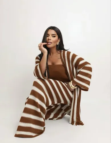 Conjunto tricô 3 peças