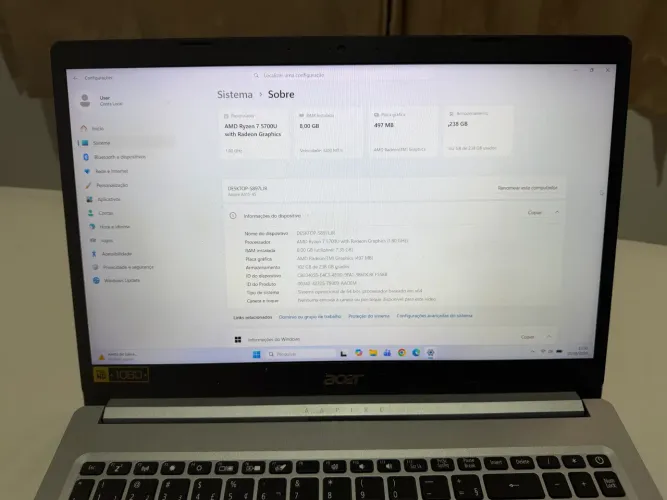 Vendo notebook :Acer Aspire A515-45