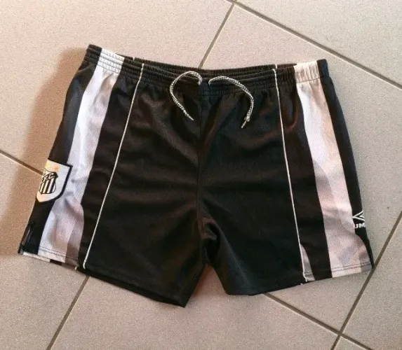 calção original 1998 santos fc umbro tamanho g preto 1999