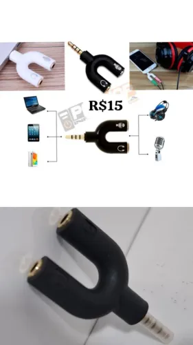 Adaptador Duplicador p2, cabo tipo y p 2 novo