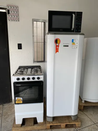 Geladeira E fogão kit c/ microondas e mangueira e registro - ENTREGO