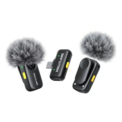 Microfone Lapela Hollyland Lark A2 Duo USB-C para Smartphone Sem Fio