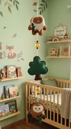Móbile Pé Grande em feltro, decoração quarto, escritório, presente crianças, namorados,...