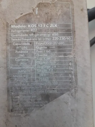 Vendo Central 12.000BTU