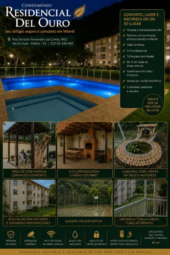 ALUGA-SE - APARTAMENTO 2 QUARTOS NO CONDOMÍNIO DEL OURO - RIO DO OURO - NITERÓI/RJ