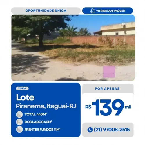 #VENDO Lote em Piranema, Itaguaí-RJ.