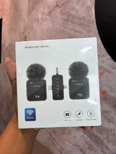 Microfone de Lapela Sem Fio 3 em 1