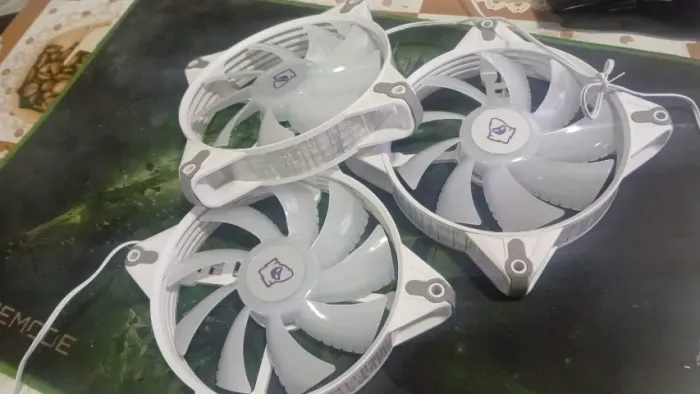 Kit 3 fans mancer branca Raibow novas.