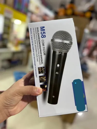 Microfone Profissional Dinâmico M58 ? Alta Qualidade + Cabo 5 Metros