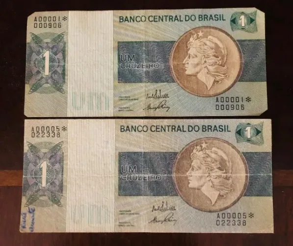 Cédulas de 1 cruzeiro- 1970 - Reposição