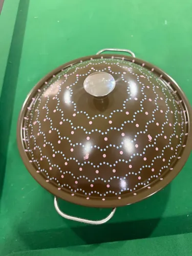 Panela Wok Antiaderente com Tampa - Estampada - novo nunca usada