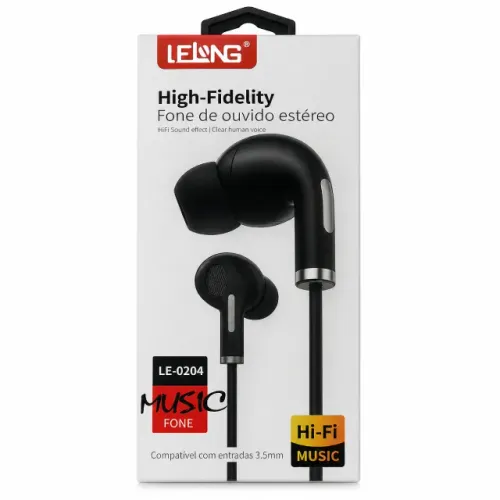 Fone de Ouvido P2 3.5mm Hi-Fi com Microfone Cabo 1,2m Universal Celular PC Notebook retira