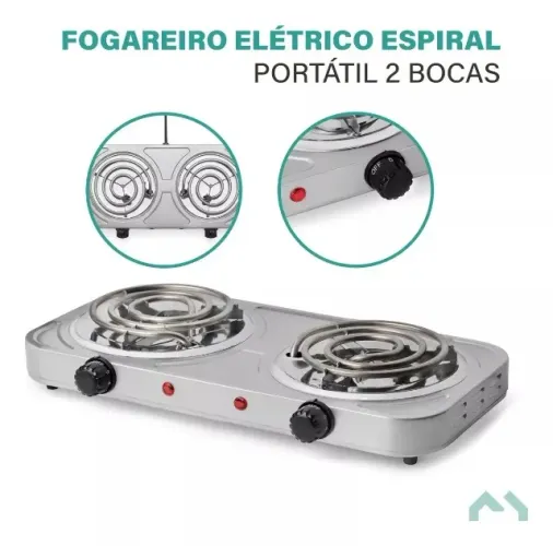Fogão Cooktop Fogareiro Elétrico 2 Bocas 