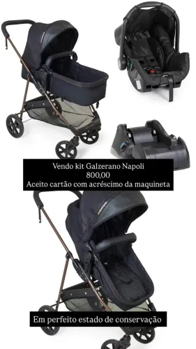 Kit Carrinho de Bebê + Bebê conforto + Base veicular