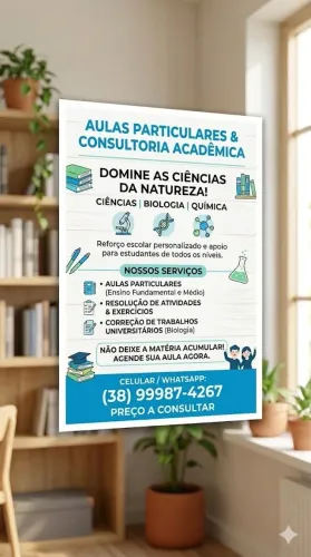 Aulas, trabalhos e atividades particulares.