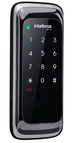 [LACRADA] Fechadura Digital de Sobrepor Touch Screen FR 101 Preto Intelbras