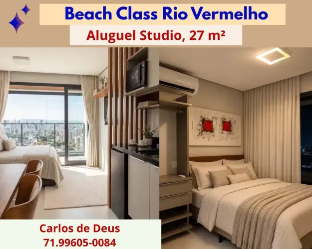 Aluguel apartamento Studio no Beach Class Rio Vermelho, 27 m², mobiliado, Infraestrutura