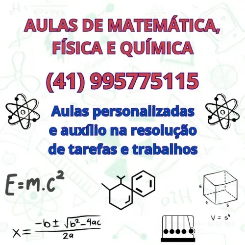 Aulas com professor de Matemática, Química e Física