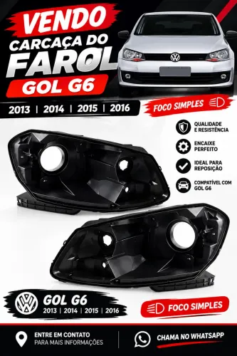 Carcaça do farol foco simples do gol g6