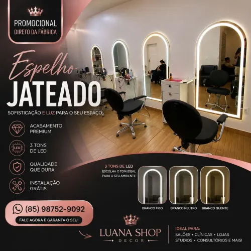 Espelhos Jateado Ideal para Salão de Beleza