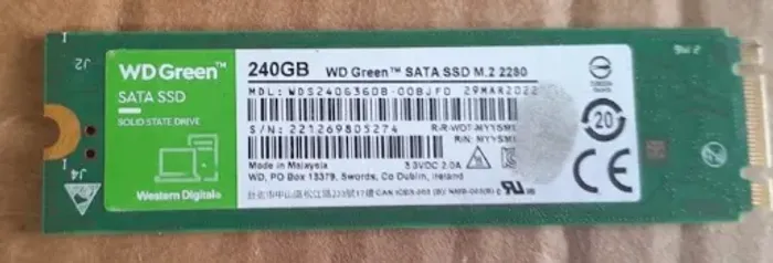 SSD M.2 240GB WD Green SATA - Excelente Estado / Testado