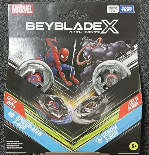 Spider-man 3-60F & Venon 3-80N Beyblade X hasbro original lacrado