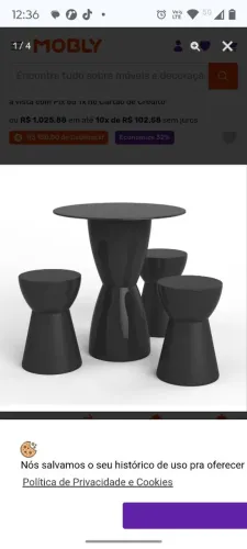 Mesa com 4 banquetas