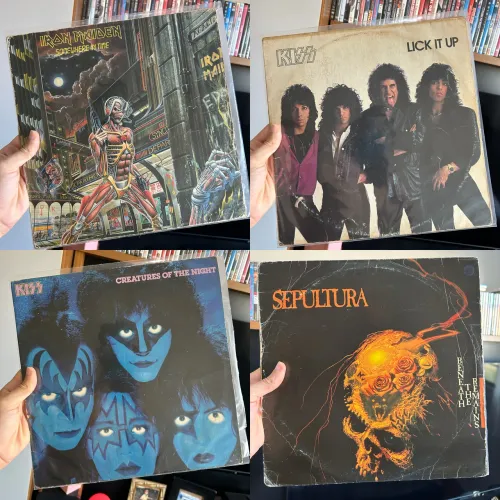 4 Lp Iron Maiden - Sepultura - Kiss - Combo Lote Disco de Vinil