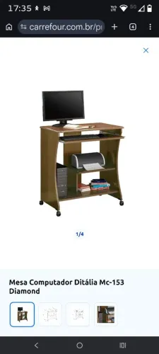 Mesa de computador na caixa