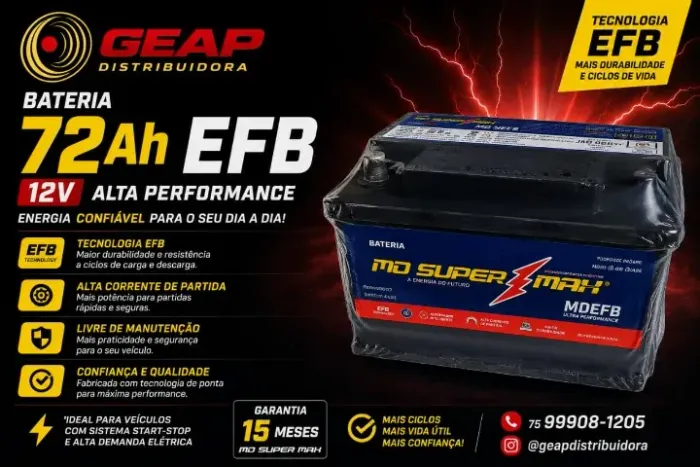 BATERIA EFB 72AH SELADA . MD SUPERMAX