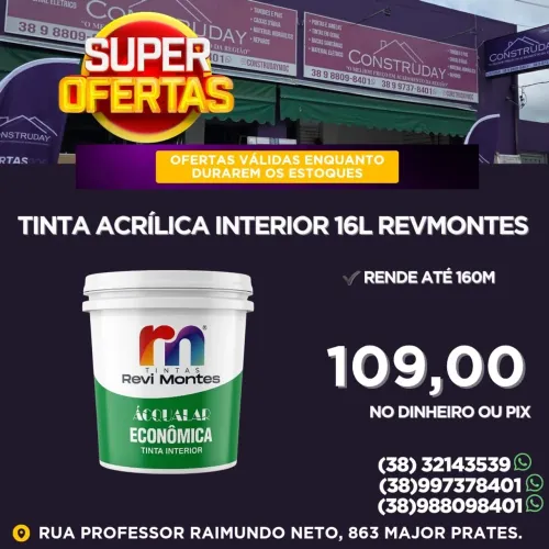 Tinta Acrílica Interior 16 Litros Revmontes.