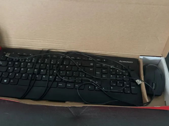 Nome para a OLX: Kit Teclado e Mouse com Fio Lenovo USB - Preto